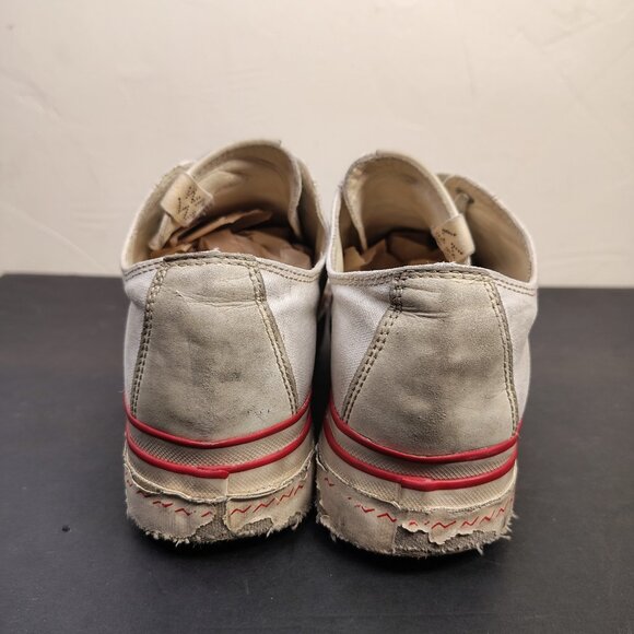 VISVIM Skagway G Patten Mens Size 8 White Red Stripe Canvas Leather Sneakers - Picture 5 of 16